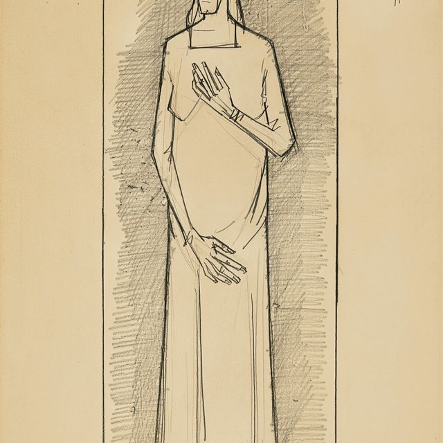 Bernard Buffet — Страсти Христовы—Женщина в одеянии до колен
