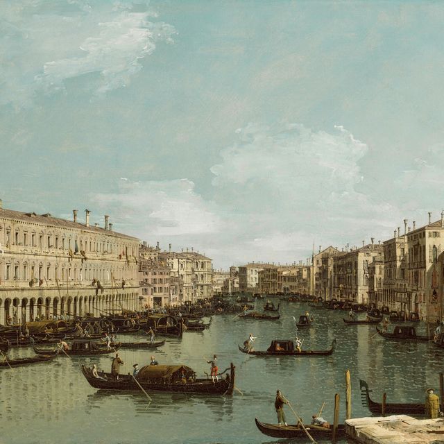 Bernardo Bellotto — Венеция, Большой канал, вид на который открывается с моста Риальто на север