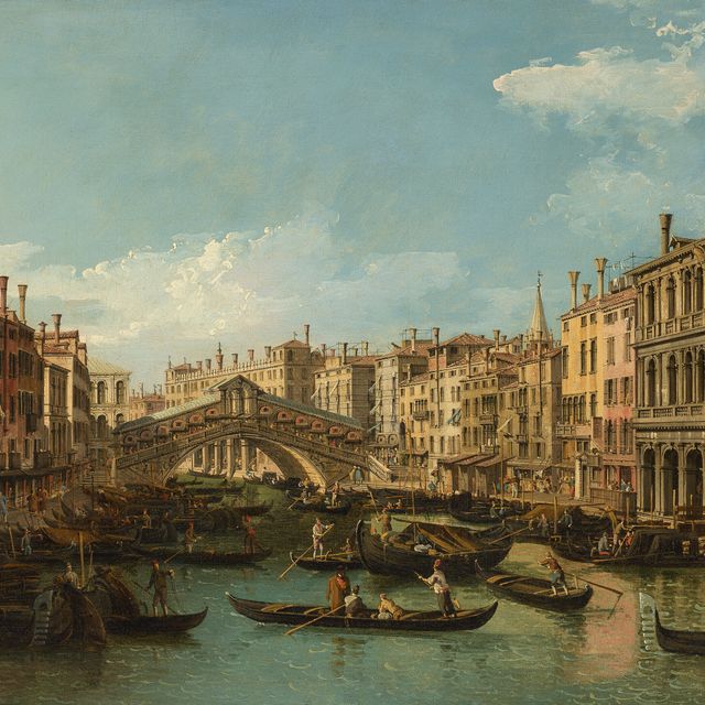 Bernardo Bellotto — Венеция, Большой канал с мостом Риальто, видимый с юга