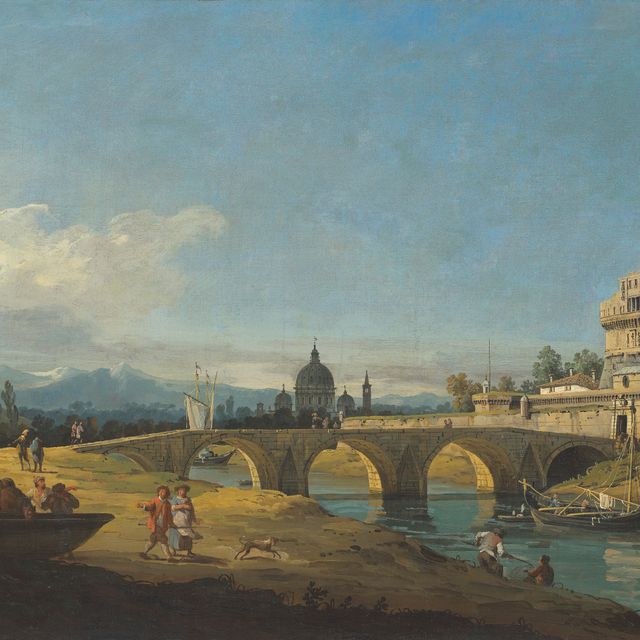 Bernardo Bellotto — Каприччио с римскими памятниками, включая замок Святого Ангела и собор Святого Петра