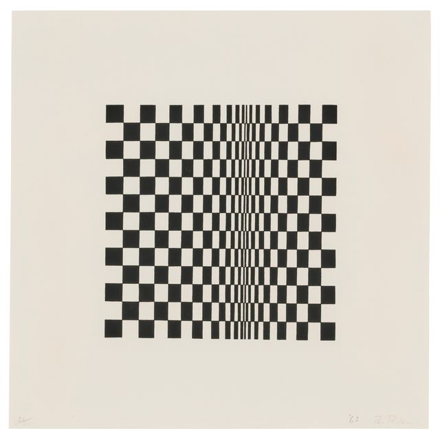Bridget Riley — Без названия (основано на перемещении по квадратам)