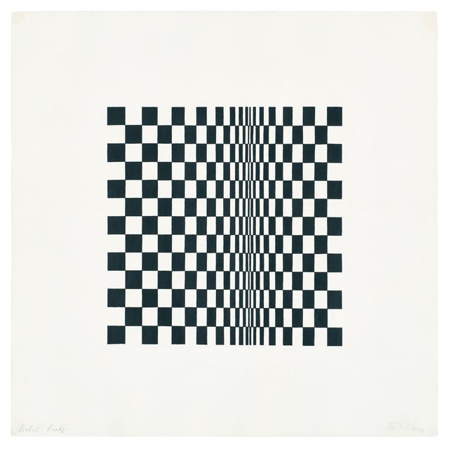 Bridget Riley — Без названия (основано на перемещении по квадратам)