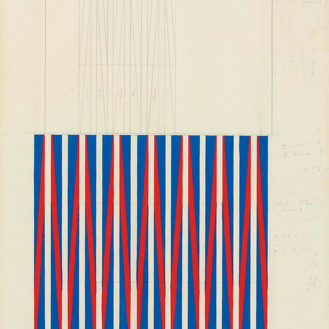 Bridget Riley — Эскиз к песнопению Сине-красная серия 3