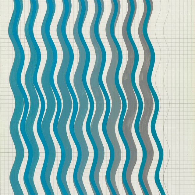 Bridget Riley — Бирюзово-серые тона (изгиб)