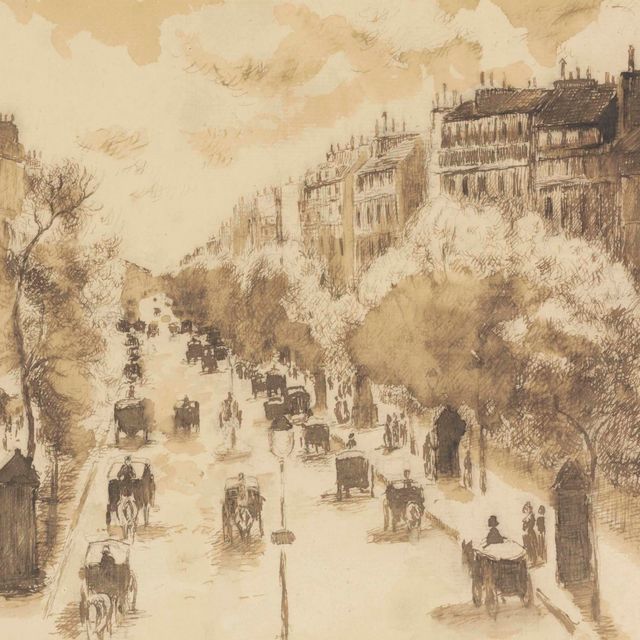 Camille Pissarro — Фиакры на бульваре Монмартр