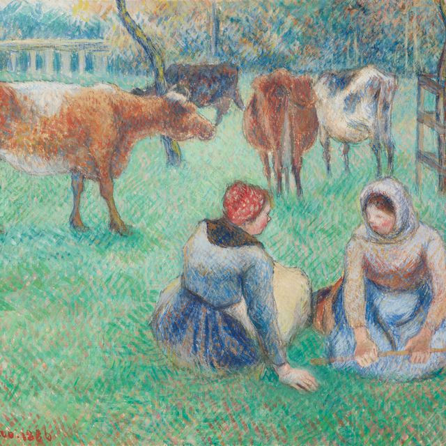 Camille Pissarro — Пейсанн помогает садовнику в работе с детьми