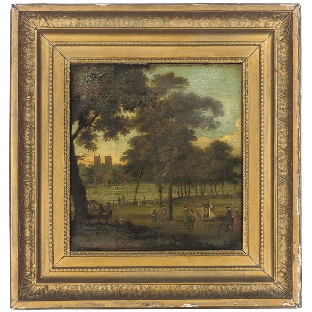 Canaletto — Фигуры в Сент-Джеймсском парке, вдали - Вестминстерское аббатство