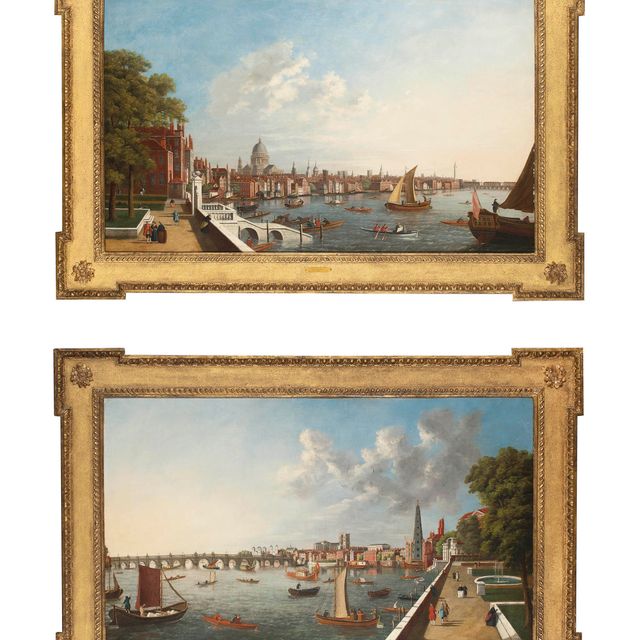 Canaletto — Вид на Темзу с террасы Сомерсет-хауса и Вестминстерский мост с террасы Сомерсет-хауса