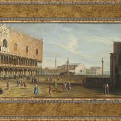 Canaletto — Фигуры перед дворцом дожей, Венеция; и фигуры на площади Сан-Марко, Венеция