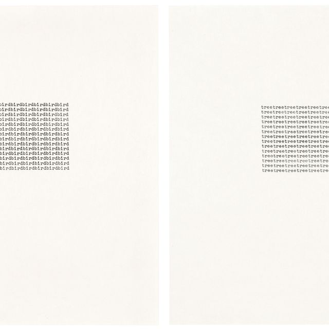 Carl Andre — (я) birdbirdbirdibirdbirdbirdbird (от ста сонетов) и (II) treetreetreetreetreetreetree (от ста сонетов)