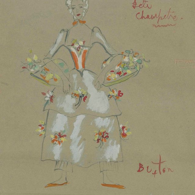 Cecil Beaton — Дизайн костюма для праздника чемпионов, который носила леди Элизабет фон Хофмансталь (1916-1980)