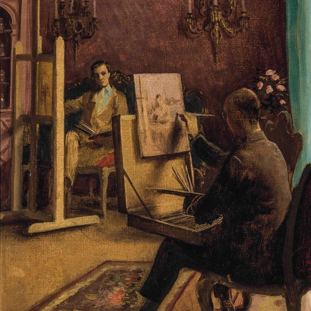 Cecil Beaton — Фрагмент беседы: Лорд Бернерс и Сесил Битон рисуют в Эшкомбе.