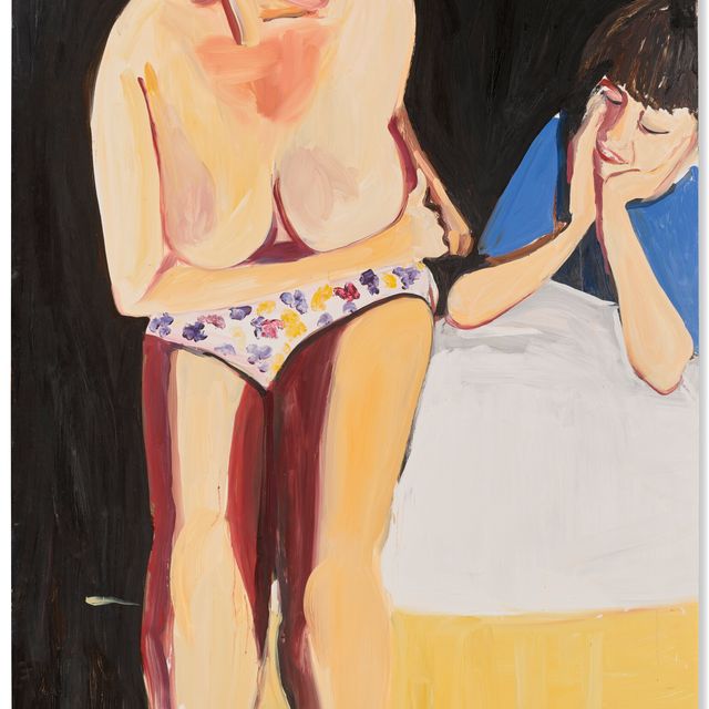 Chantal Joffe — Автопортрет с Эсме ночью