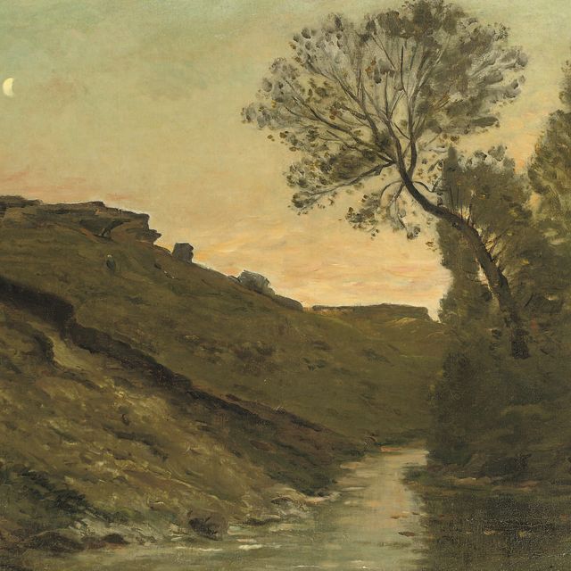 Charles François Daubigny — Ле-Равин (Дофине-Рона): ручей на закате