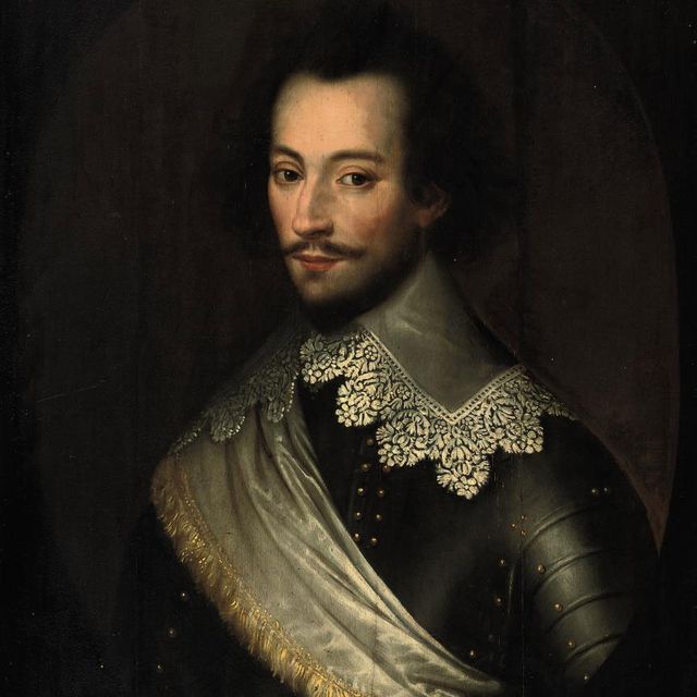 Charles White — Портрет Шарля де Речинвуазена (ок. 1600-1649), в полный рост, в доспехах с белым кружевным воротником и белым кушаком