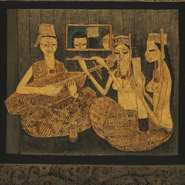 Cheong Soo Pieng — Музыканты-даяки