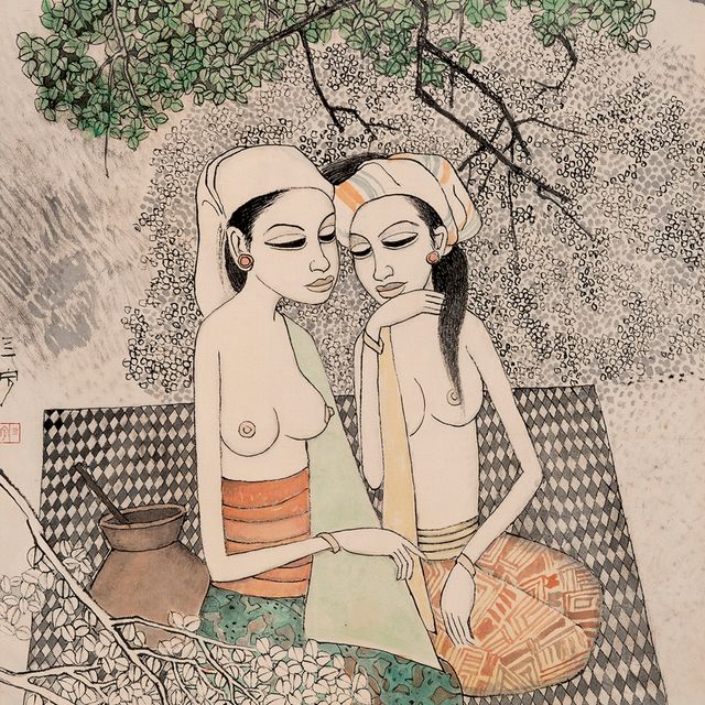 Cheong Soo Pieng — Две девушки