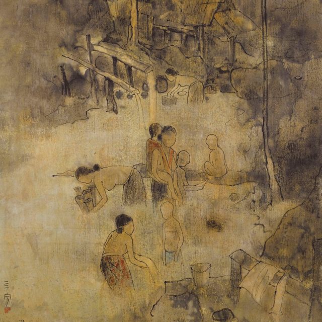Cheong Soo Pieng — МЫТЬЕ У РЕКИ