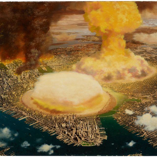 Chesley Bonestell — АТОМНАЯ БОМБАРДИРОВКА НЬЮ-ЙОРКА