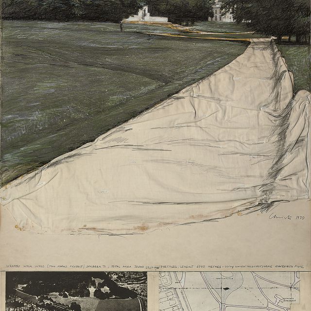 Christo and Jeanne-Claude — Пешеходные дорожки с уклоном (проект двух парков), Проект для Сонсбека, Арнхайм, Голландия