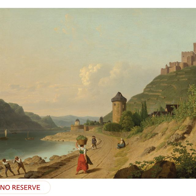 Christoffer Wilhelm Eckersberg — Фигуры на дорожке у Рейна