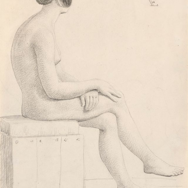 Christoffer Wilhelm Eckersberg — Новая поза женщины, ее профиль (сзади) ; Фрагментарный этюд о новой фигуре с точки зрения красоты (сзади)