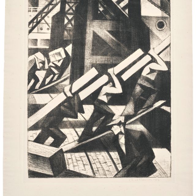 Christopher Nevinson — Погрузка на корабль (или: Бесконечная цепочка)