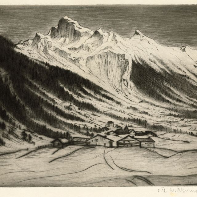 Christopher Nevinson — Альпийская долина (Шамони)