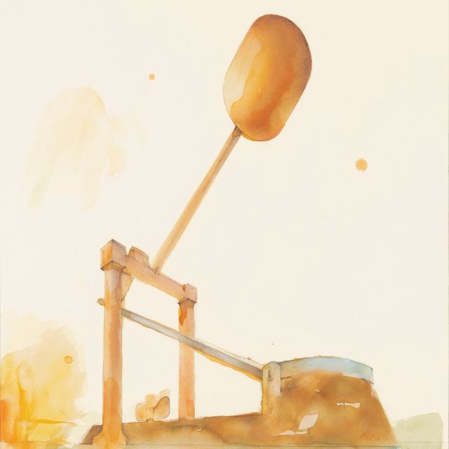 Claes Oldenburg — Предлагаемый памятник на острове Алькатрас, Сан-Франциско, в виде колоссальной барабанной педали №2