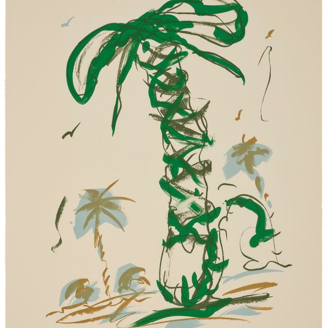 Claes Oldenburg — Кружевные кроссовки на фоне пейзажа с пальмами