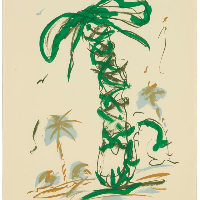 Claes Oldenburg — Кружевные кроссовки на фоне пейзажа с пальмами