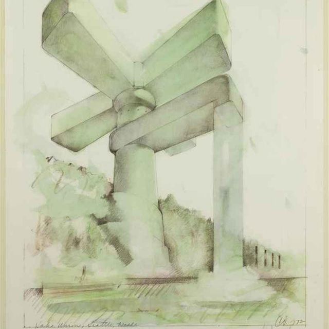 Claes Oldenburg — Проект собора в виде смесителя для раковины для Лейк Юнион, Сиэтл (Axsom & Platzker, 89)