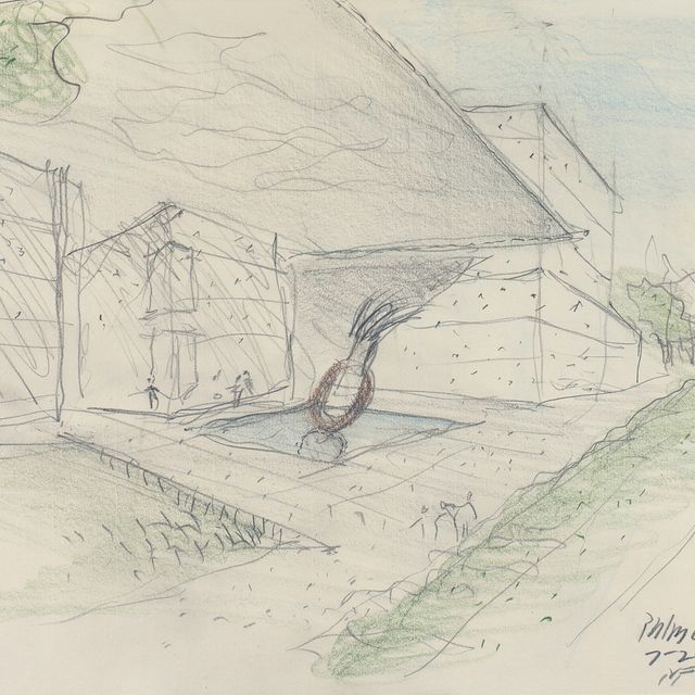 Claes Oldenburg — Эскиз скульптуры Клааса Ольденбурга и Кусье ван Брюгген "Ластик для пишущей машинки в масштабе X" в художественном музее Нортона, Палм-Бич.