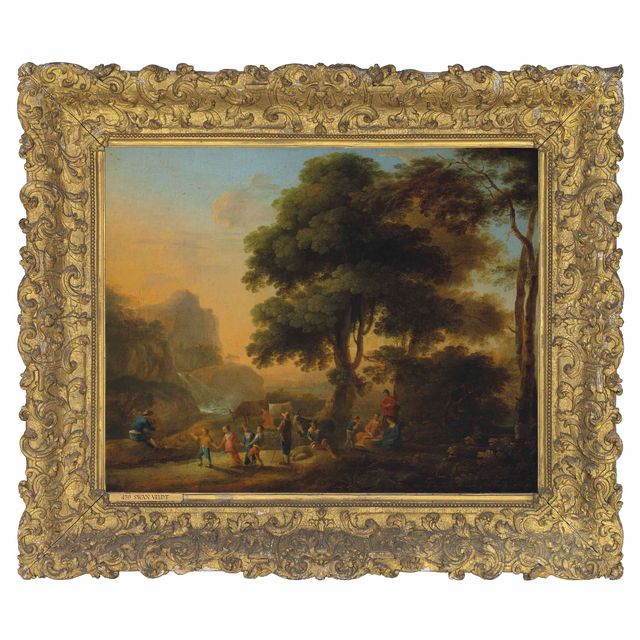 Claude Lorrain — Лесистый пейзаж с танцующими крестьянами и детьми