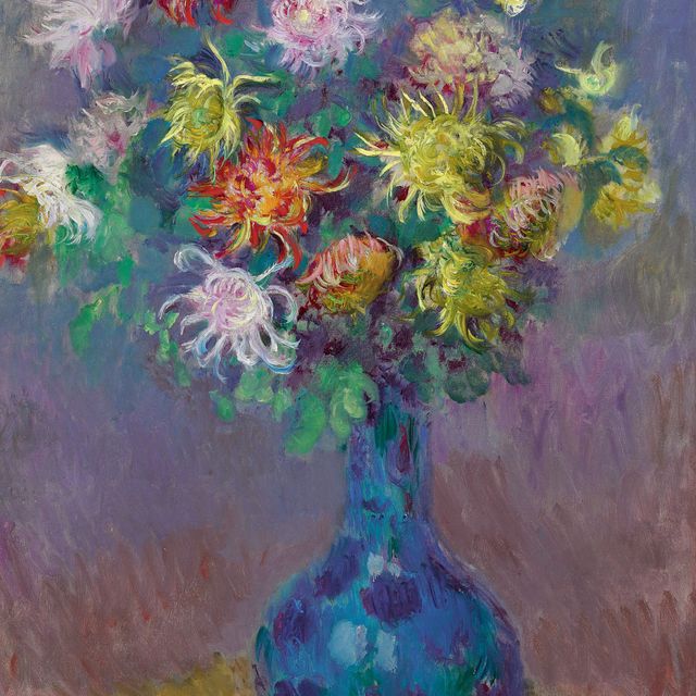 Claude Monet — Ваза с хризантемами