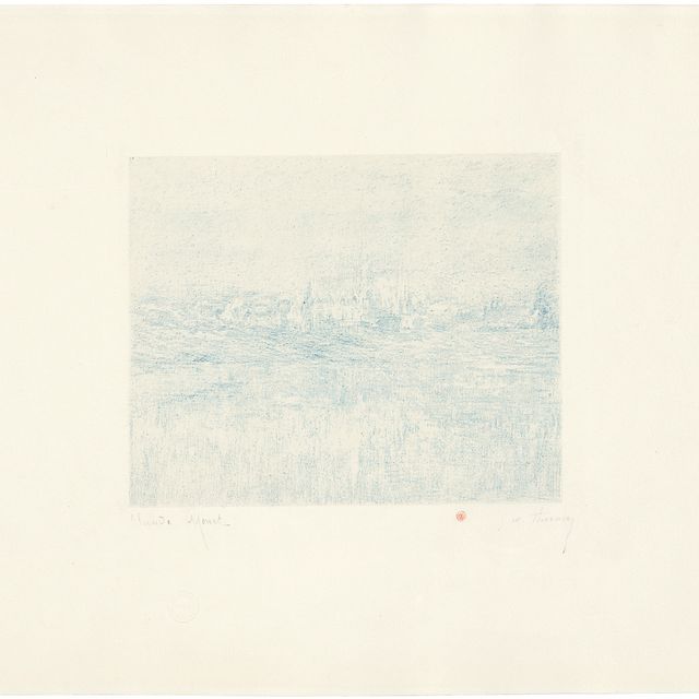 Claude Monet — Ветей, аббатство в брюме, из: Vingt lithographies