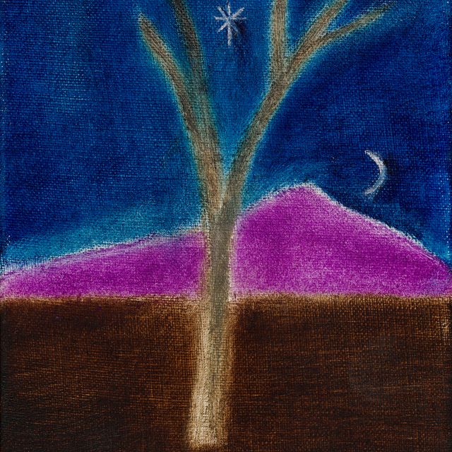 Craigie Aitchison — Дерево, Звезда и Луна