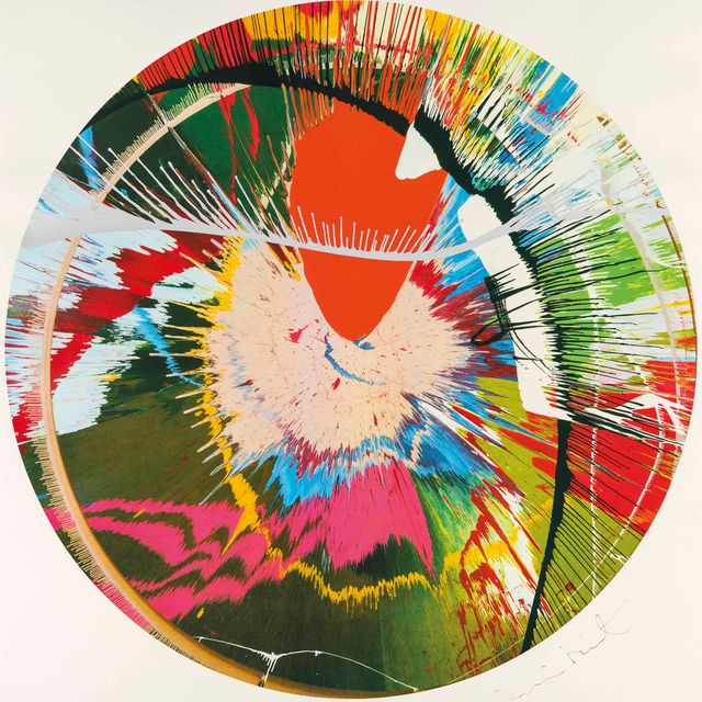 Damien Hirst — Красивая, галактическая, взрывающаяся трафаретная печать (Вращение)