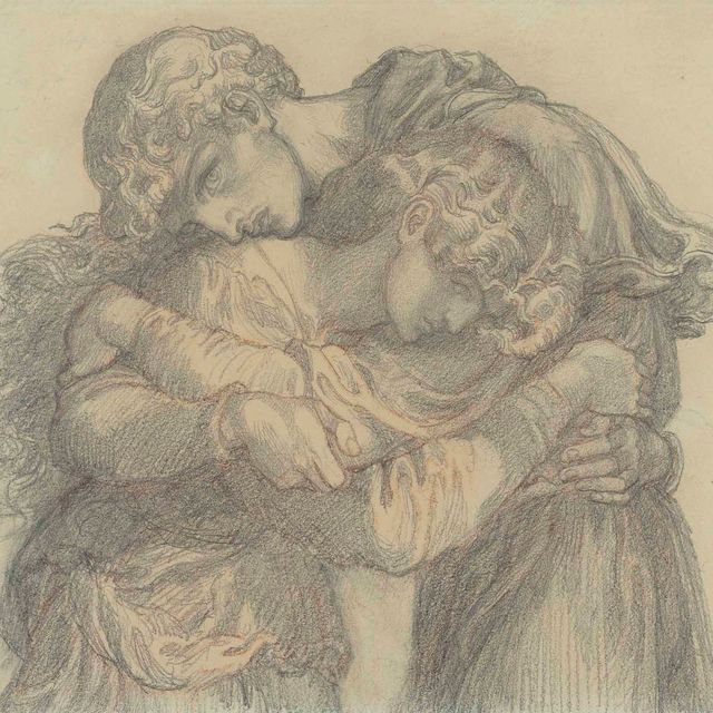 Dante Gabriel Rossetti — Этюд для рисунков в "Благословенной Дамозель"