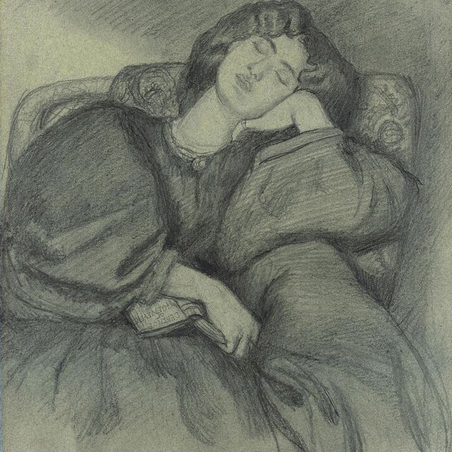 Dante Gabriel Rossetti — Этюд Джейн Моррис, спящей в мягком кресле