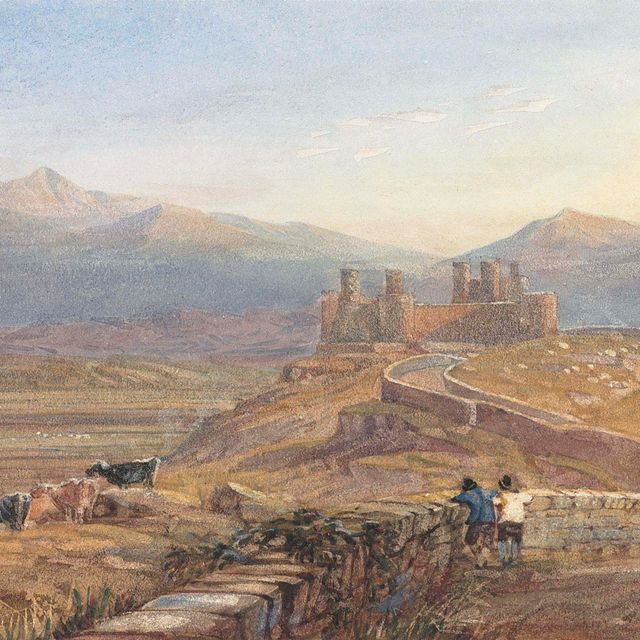 David Cox — Замок Харлех с Бармутской дороги