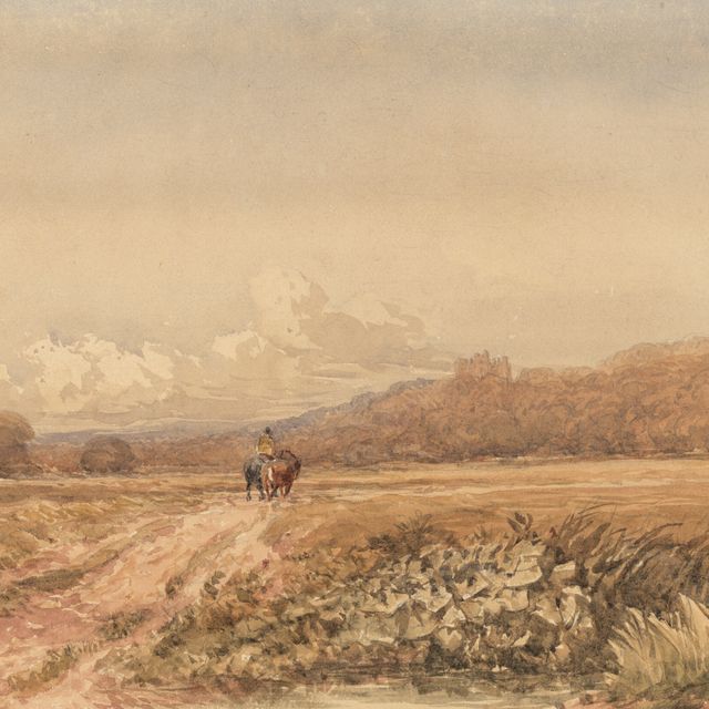 David Cox — Всадник на трассе, недалеко от замка Болсовер, Дербишир
