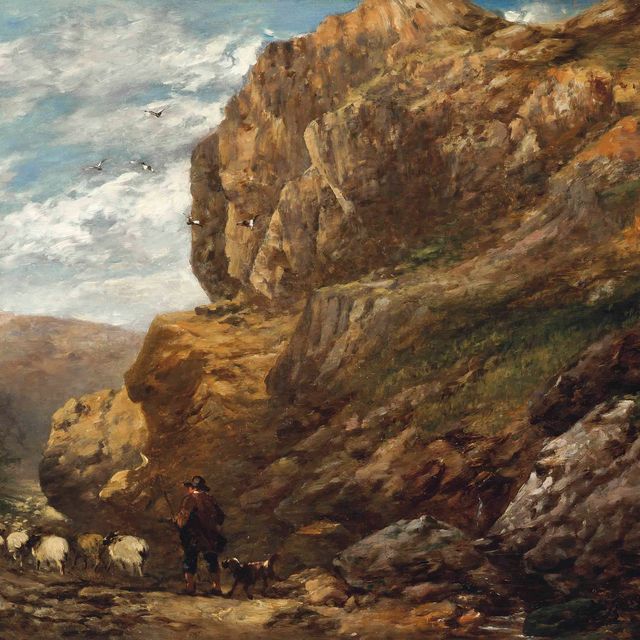 David Cox — Пасет стадо на горном перевале