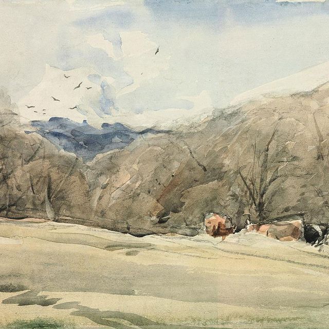 David Cox — Лесистый пейзаж со скотом на пологом берегу