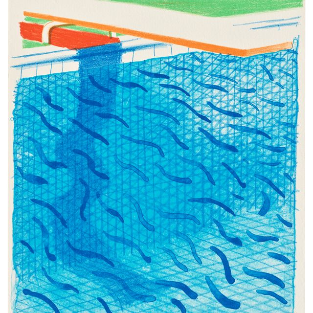 David Hockney — Бассейн, сделанный из бумаги и синих чернил для книги, от: Paper Pools