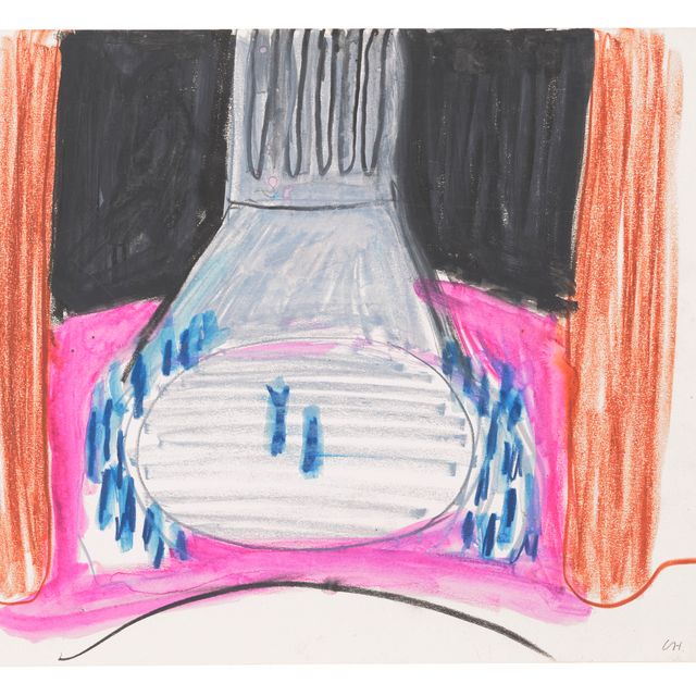 David Hockney — Придворные на сцене рисуют для Le Rossignol