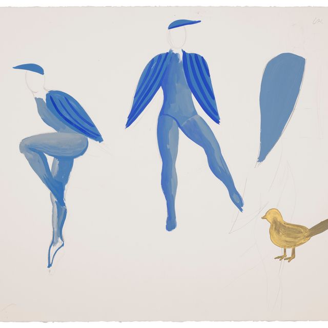 David Hockney — Этюд для настоящего и механического Соловья, рисунок для Le Rossignol