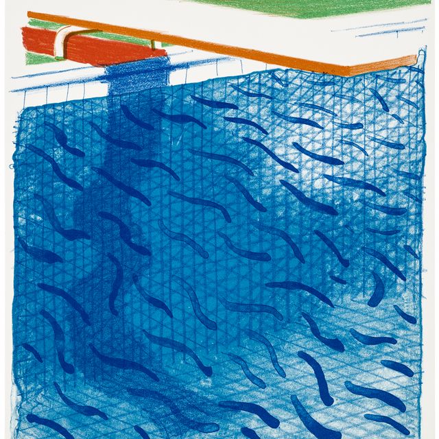David Hockney — Бассейн, сделанный из бумаги и синих чернил для книги, из бумажных бассейнов
