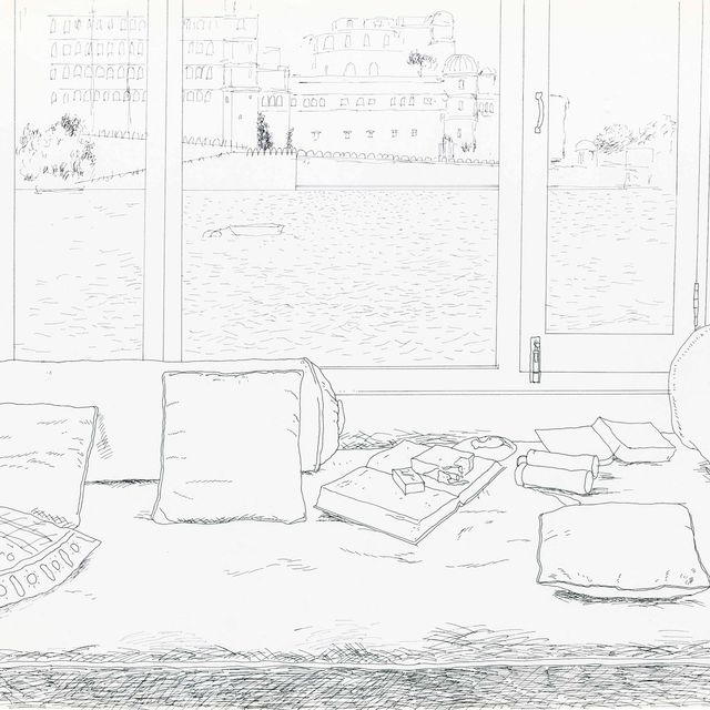 David Hockney — Вид на отель Lake Palace, Удайпур
