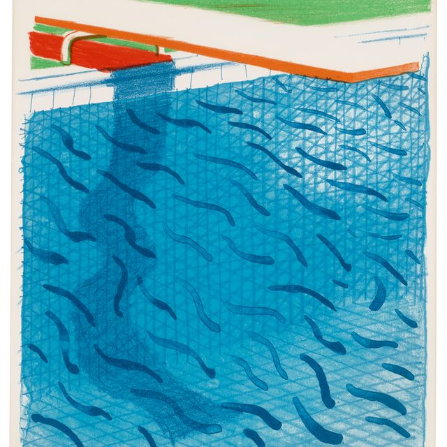 David Hockney — Бассейн, сделанный из бумаги и синих чернил для книги, из бумажных бассейнов